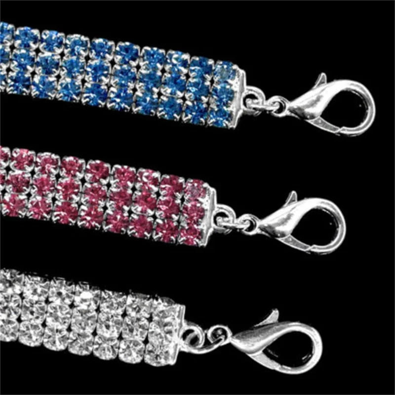 Dog Collar Rhinestone Jewelry Chihuahua Crystal Jewelry Adjustable Engraved Text Dog Collar