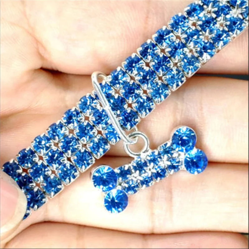 Dog Collar Rhinestone Jewelry Chihuahua Crystal Jewelry Adjustable Engraved Text Dog Collar